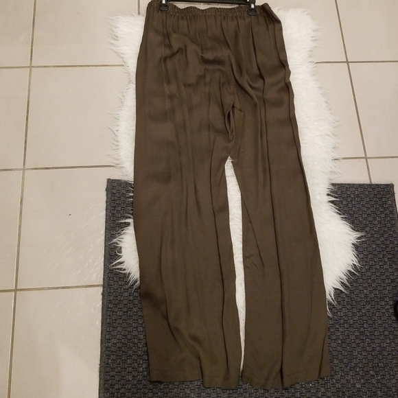 💕TRINA TURK💕 Adonia Wide-Leg Palazzo Pants Olive Green Large L NWT - Picture 8 of 8